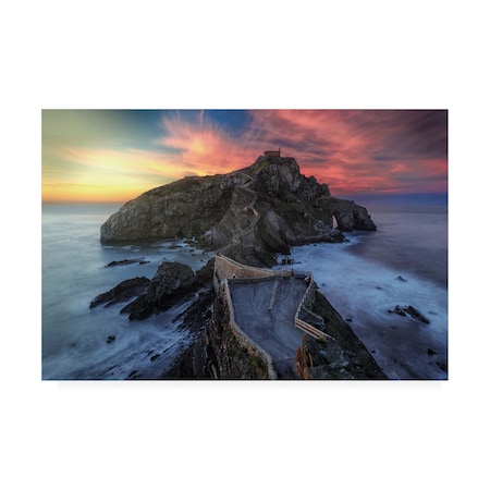 Alejandro Garcia 'Gaztelugatxe Sunset' Canvas Art,22x32